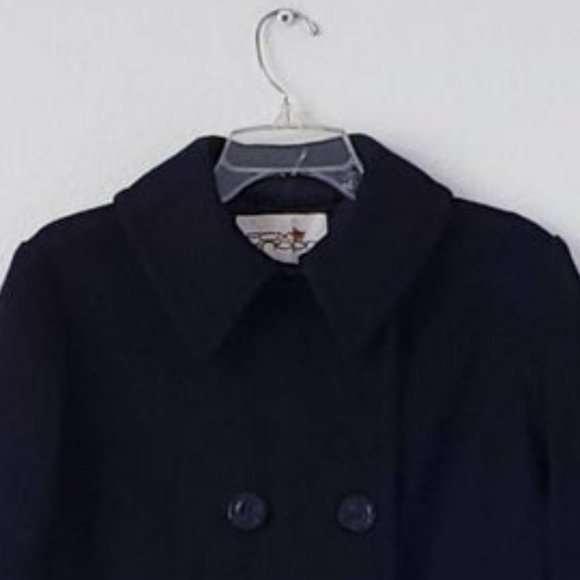 BLACK WOOL PEACOAT | '70s Vintage Clothing | M - Picture 4 of 8